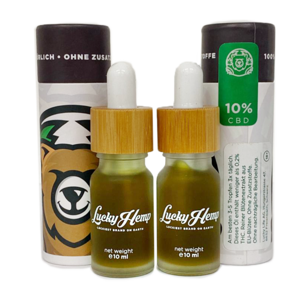 Lucky Hemp Probier-Set 5% + 10% Vollspektrum CBD-Öle - 2x 10ml